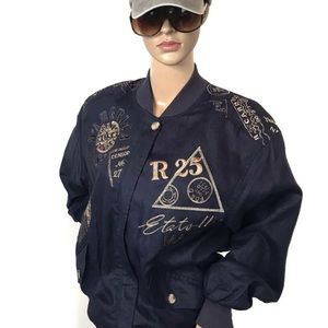 Vintage Linen Flight Style Jacket Size Small